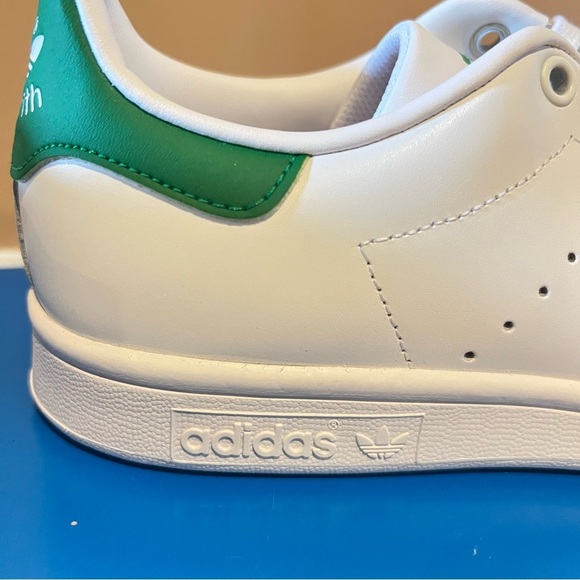 Adidas Originals Stan Smith Mens Sneaker 8‎ White Green Athletic Leather Lace Up - Picture 11 of 17